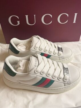 Gucci Women’s White GG Leather Chunky ACE Sneakers 7US/ EU37 BNIB Made in Italy